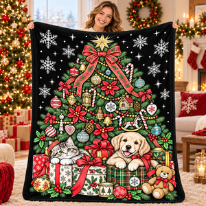 Manta de felpa personalizada para colorear árboles de Navidad, DIY con 24 marcadores de colores, manta de franela suave para grafiti, para la temporada de invierno - Product Image 3