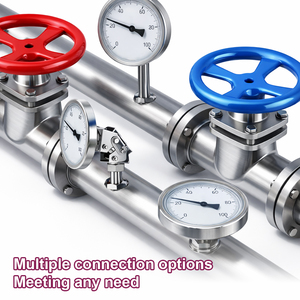 מדחום דיגיטלי תעשייתי עמיד בפני זעזועים, מלא שמן, עשוי כולו מפלדת אל-חלד איכותית של Honno, 1/2 אינץ' NPT, עם לוח מחוגים 4 אינץ', למדידת קיטור ומים, OEM - Product Image 1