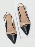 Sandales plates confortables pour femmes, antidérapantes, à bout pointu, avec bride arrière, design léger pour le printemps, l'été et l'automne