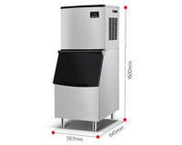 Machine à glaçons commerciale à refroidissement par air, 250 kg/jour, commande tactile, stockage de 220 kg de glaçons, idéale pour hôtels et cafés - Offre Spéciale