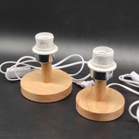 Base de lampe en bois HoneyFly E27, bois de caoutchouc, diamètre 10 cm/12 cm, interrupteur marche/arrêt, ambiance vintage rétro, base de lampe de table nostalgique