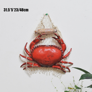 تمثال سرطان البحر والكركند بأسلوب البحر المتوسط مصنوع من الراتنج للتعليق على الحائط وديكور ثلاثي الأبعاد مخصص للبيع بالجملة - Product Image 6