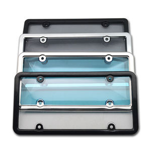 Plastic Chroom En Zwart Kentekenframe Met Doorzichtig Plastic Kentekenplaatafdekking Voor Peru Usa En Venezuela - Product Image 4
