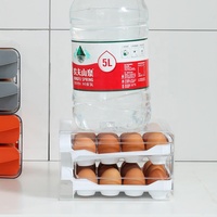 Récipient à oeufs de 32 capacités pour réfrigérateur porte-oeufs domestique pour réfrigérateur Transparent 2 tiroirs conteneur de stockage d'oeufs de poulet
