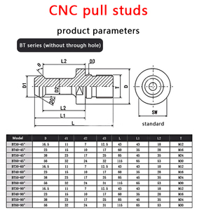 BT30 BT40 BT50 <span class=keywords><strong>iso20</strong></span> iso25 iso30 mazak40 mazak50 CNC công cụ trục chính chủ kéo <span class=keywords><strong>Stud</strong></span> BT để NT Adapter kéo pin phụ kiện - Product Image 5