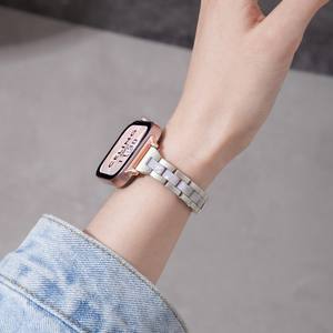 Bracelet Geline pour Apple Watch 16 mm, en résine perlée et métal, pour femmes, bracelets de montre connectée - Product Image 5