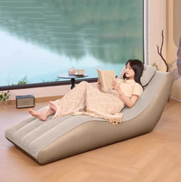 Chaise longue de loisirs pliable d'extérieur, canapé gonflable avec siège synthétique confortable pour se détendre