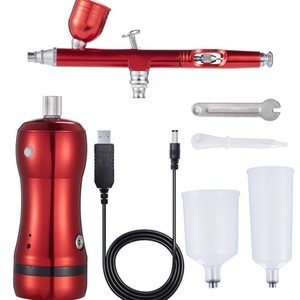 Ensemble de pompe à air pour aérographe, alimentation par gravité, double action, vitesse réglable, alimenté par USB, portable, pour la décoration de gâteaux, la réparation de meubles et l'artisanat - Product Image 2