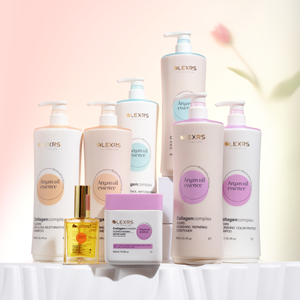 Ensemble Shampooing et Après-Shampooing au Collagène et à l'Huile d'Argan Naturelle, Fabriqué sur Mesure par l'Usine OEM, Soin Anti-Pelliculaire pour <span class=keywords><strong>Cheveux</strong></span> Secs et Abîmés - Product Image 1