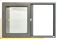 Fenêtre coulissante en verre double en alliage d'aluminium européen à trois voies élégant
