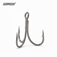 ROVORO ST-46 En gros Hameçons triples à tige forgée, haute teneur en carbone, 2X plus résistants, pour la pêche aux leurres, au bar, aux éperons marins et aux appâts, revêtement PTFE