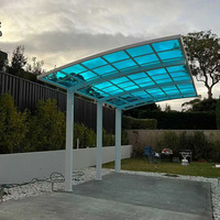 Abri de voiture/garage/parking en polycarbonate traité thermiquement de haute qualité avec cadre en aluminium en porte-à-faux