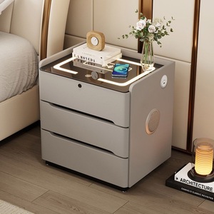 Mesita <span class=keywords><strong>de</strong></span> <span class=keywords><strong>Noche</strong></span> Flotante con Luz Inductiva, Moderna, con Cerradura, Inteligente, Diseño Simple, Recargable, con <span class=keywords><strong>Tres</strong></span> <span class=keywords><strong>Cajones</strong></span> - Product Image 6