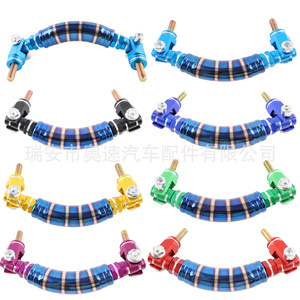 Crochet universel décoratif en alliage d'aluminium bleu, poignée de maintien incurvée, crochet d'appui-tête côté passager pour voiture OIP006TD89 - Product Image 4