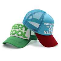 Gorra de camionero de malla con logo impreso personalizado y estampado 3D en relieve