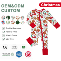 Pyjamas de Noël en bambou WEIWEI, MOQ 1, personnalisés, bio, vente en gros, RTS, boîte mystère, pyjamas en bambou pour enfants et bébés, ensemble imprimé dessin animé