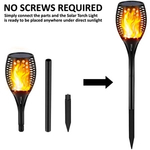 Paquete de 1, 2 y 4 luces Led solares para jardín, impermeable, Ip65, camino de paisaje, 12, 33 y 96 luces Led <span class=keywords><strong>con</strong></span> llama de baile parpadeante - Product Image 3