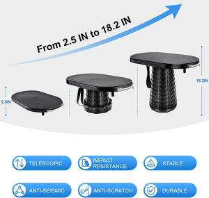 Mesas <span class=keywords><strong>Plegables</strong></span> Ligeras para Acampar, para Cocinar y Comer, Mesa Telescópica Portátil Pequeña y Taburete Plegable para Picnic en la Playa - Product Image 2
