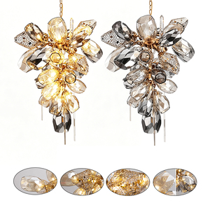 Lustre en verre pour salle à manger, style nordique minimaliste, élégant et distinctif, pour résidence luxueuse avec plafonds hauts, villa. - Product Image 6