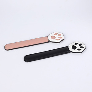 Cat Paw Leather <b>Spanking</b> Slap Black Pink Adult SM Discipline Tool - Product Image 3