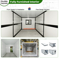 Maison conteneur préfabriquée en acier pliable avec installation rapide, conception portable pour abri d'urgence, usage commercial et bureautique