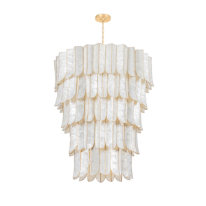 Lustre central E12 de style américain, de luxe, en forme de feuille <span class=keywords><strong>à</strong></span> cinq couches, avec coque en acier, LED dimmable, garantie 3 ans, pour salle <span class=keywords><strong>à</strong></span> manger - Product Image 1