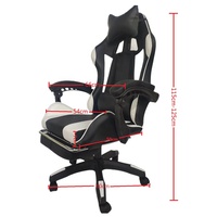 Chaise de jeu de course en cuir PU inclinable pour ordinateur ergonomique Scorpion noir et blanc de haute qualité avec repose-pieds