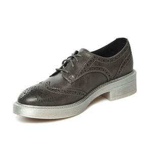 China Shoe Supplier Modern Formal <b>Leather</b> <b>Brogue</b> Flat Perforated Wingtip <b>Women</b> Oxford Shoes - Product Image 2