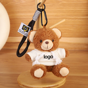 Nuevo Llavero de Peluche con Forma de Oso Teddy y Capucha, Súper Suave, 12 cm, con Logotipo Personalizable, Kawaii, de Algodón PP, ODM, Regalo Personalizado - Product Image 4