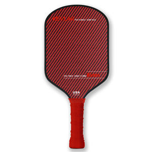 Raquetas de Pickleball Deportivas de Fibra de Carbono de Alta Calidad en Tejido Twill de Kevlar Negro y Rojo Desde 2025 - Product Image 1