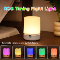 Luz Nocturna Inteligente con Sensor Táctil, Temporizador, Control Táctil, Luz LED Recargable que Cambia de Color para Dormitorio y Pasillo
