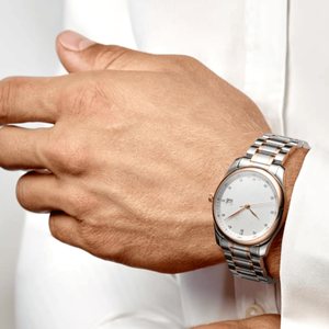 Montre mécanique automatique à index diamantés bicolores avec bracelet en acier inoxydable pour homme Longinesing - Product Image 2