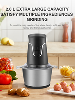 Robot culinaire électrique pour bébé 500W, bouton poussoir, 2 vitesses, faible bruit, capacité 2-3L, multifonctionnel (écraser/batir/mélanger)