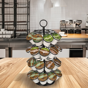 <span class=keywords><strong>Dolce</strong></span> <span class=keywords><strong>Gusto</strong></span> Tchibo Soporte para cápsulas de café de 4 niveles Diseño giratorio de metal Tipo de pie-Marca Nespresso OEM/ODM - Product Image 1