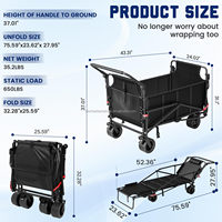 Chariot de plage pliable multifonctionnel de haute qualité 2 en 1 pour le camping et les pique-niques en plein air