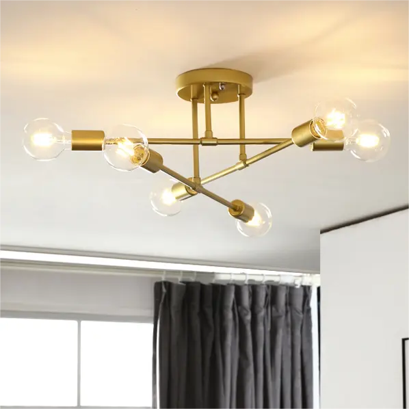 Simple personality study dining room ceiling lamp warm romantic gold bedroom living room ceiling light