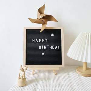 Accesorios de fotografía para recién nacidos, tablero de mensajes con letras de fieltro, rompecabezas, 340 letras, marco de madera, juego de pizarra - Product Image 5