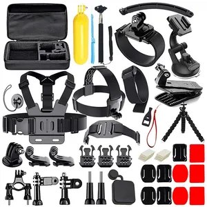 Conjunto universal 50 em 1 kits de acessórios de câmera de ação compatível para go pro 9 8 câmera esportiva