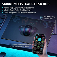 Tapis de souris en verre RGB personnalisé imprimé DIY, imperméable, pour le gaming et le bureau, modèle privé OEM 400x450mm
