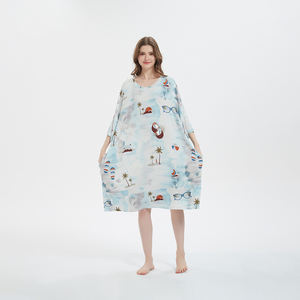 Chemises de nuit doux bambou pyjamas longue nuit surdimensionné T-Shirt vêtements de nuit confortables robe de nuit refroidissement sommeil t-shirt pour les <span class=keywords><strong>femmes</strong></span> - Product Image 5