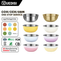 Yuedisi vente en gros en acier inoxydable coréen Snack Sauce plat argent doré coréen en acier inoxydable bol à salade