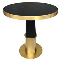 Table à manger en pierre personnalisable, table basse avec base en acier inoxydable, vente directe d'usine
