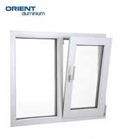 Fenêtre à battant en aluminium durable, fenêtre à cadre en aluminium, unité vitrée résistante aux intempéries pour les travaux de construction commerciale