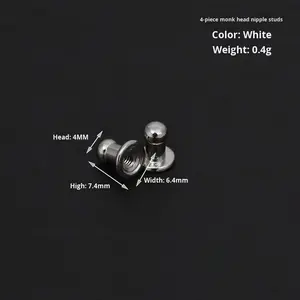 Tête de moine à bouton riche plaqué cuivre boucle de Rivet à extrémité fermée écologique goujons de champignon en or peu profond sucette 6mm - Product Image 6