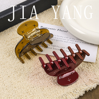 Pince à cheveux JIAYANG vintage française en acétate, petite pince crabe pour femme, avec strass pour l'arrière de la tête