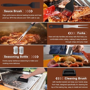 Ensemble d'outils de <span class=keywords><strong>barbecue</strong></span> 27 pièces en acier inoxydable pour camping, comprenant couvercle de cuisson, spatule de <span class=keywords><strong>barbecue</strong></span>, presse à burger, brosse pour <span class=keywords><strong>plaque</strong></span> de cuisson - Product Image 5