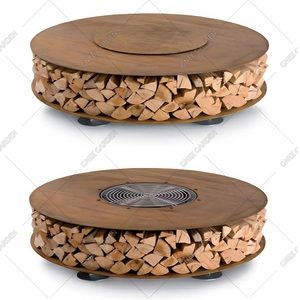 Modern Corten Steel Large Garden <b>Tables</b> Outdoor Heavy-Duty <b>Fire</b> <b>Pit</b> <b>Table</b> for Backyard - Product Image 5