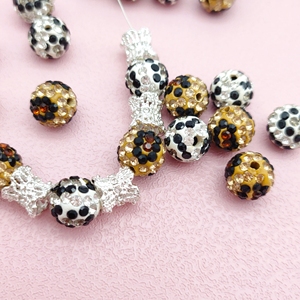 Цветные бусины с леопардовым принтом для самостоятельного изготовления цепочек для телефонов и брелоков, 10 мм, аксессуары, прямые отверстия, стразы для одежды, шариковых ручек, бусин - Product Image 1