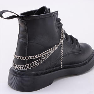 Botas Martin con Cadena Metálica, Punta Redonda, Suela de Goma, Estilo Hip Hop, Tendencia de Moda - Product Image 1