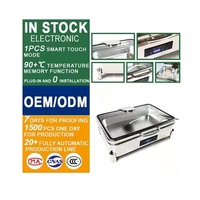Ensemble de réchauds de buffet rectangulaires de luxe en acier inoxydable, chauffe-plats professionnels électriques à vapeur automatiques, modèle Royal